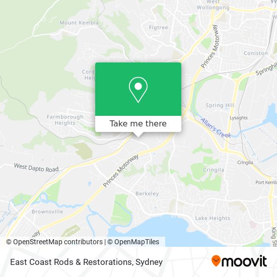 East Coast Rods & Restorations map