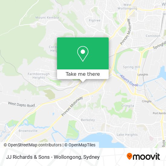 JJ Richards & Sons - Wollongong map