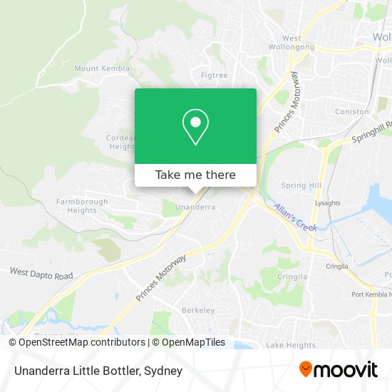 Unanderra Little Bottler map