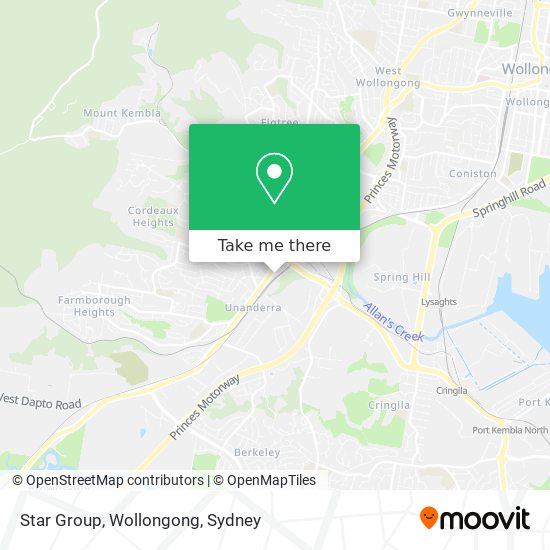 Star Group, Wollongong map