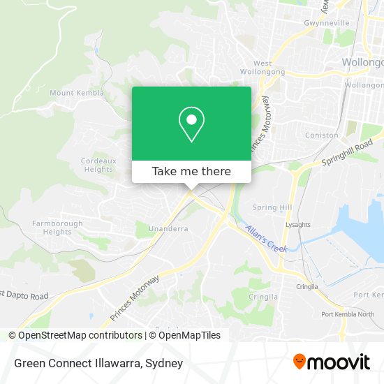 Green Connect Illawarra map