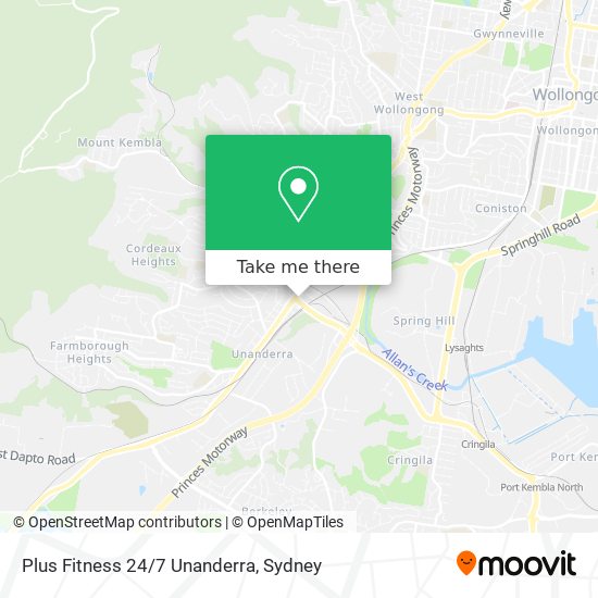 Plus Fitness 24/7 Unanderra map