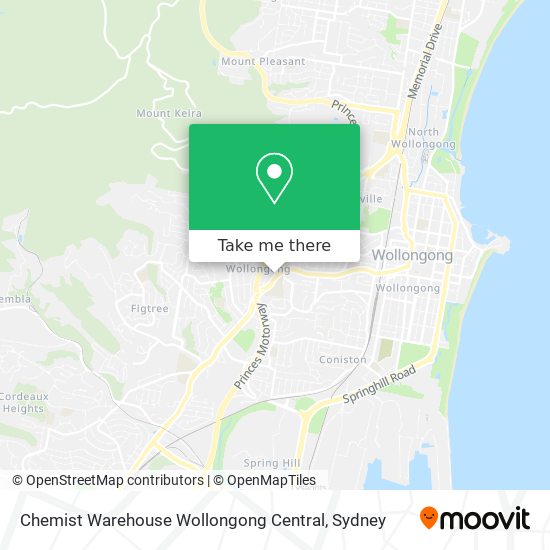 Mapa Chemist Warehouse Wollongong Central