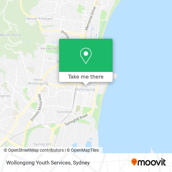 Mapa Wollongong Youth Services