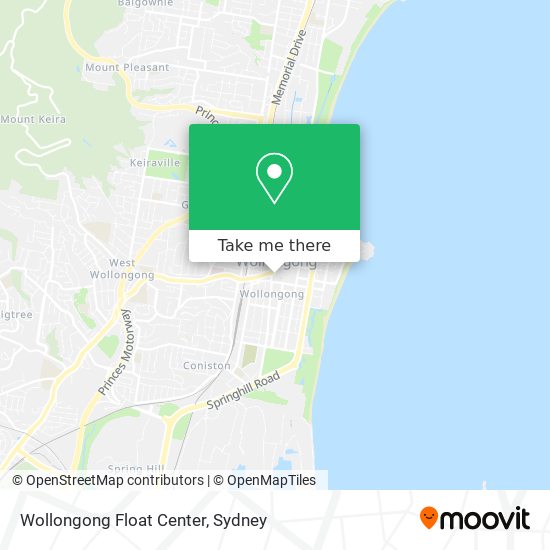 Mapa Wollongong Float Center