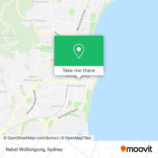 Rebel Wollongong map