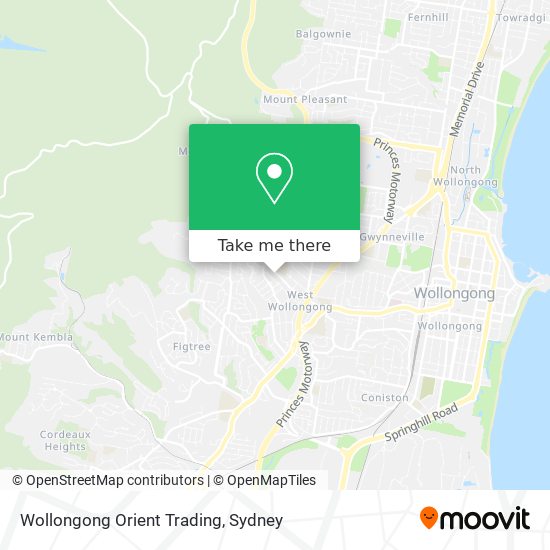 Mapa Wollongong Orient Trading