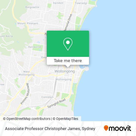 Associate Professor Christopher James map