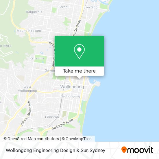 Wollongong Engineering Design & Sur map