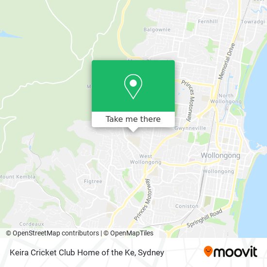 Keira Cricket Club Home of the Ke map