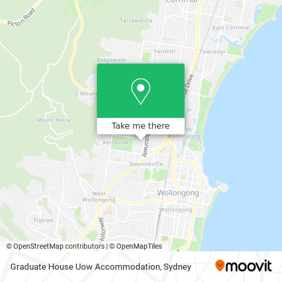 Graduate House Uow Accommodation map