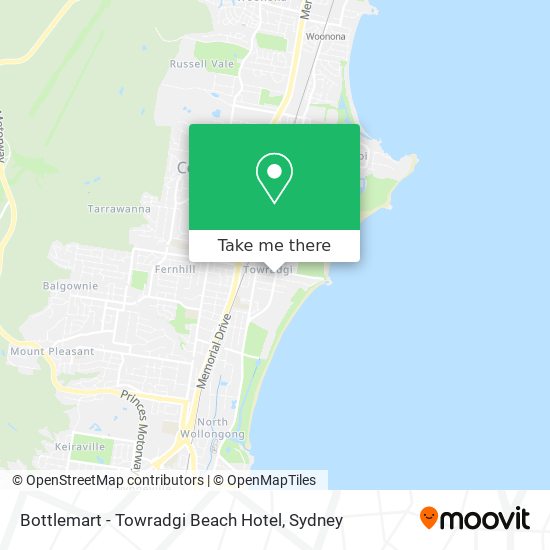 Mapa Bottlemart - Towradgi Beach Hotel