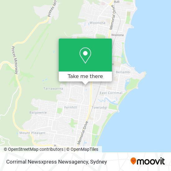 Mapa Corrimal Newsxpress Newsagency