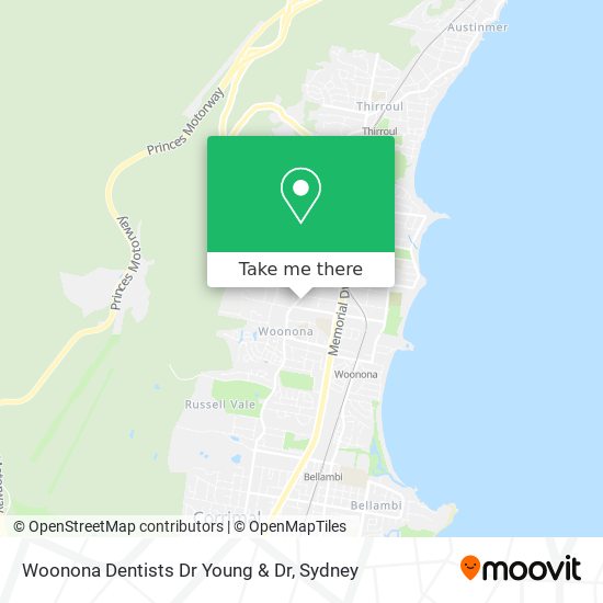 Woonona Dentists Dr Young & Dr map