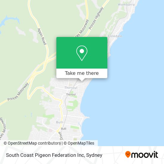 Mapa South Coast Pigeon Federation Inc