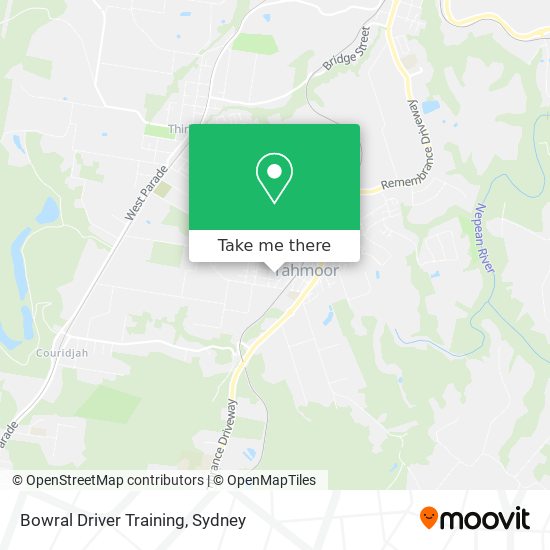 Bowral Driver Training map