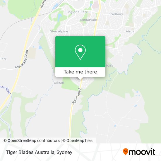 Mapa Tiger Blades Australia