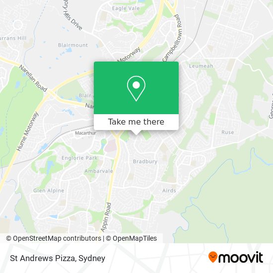 St Andrews Pizza map