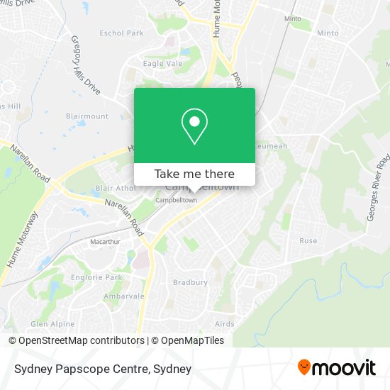 Mapa Sydney Papscope Centre