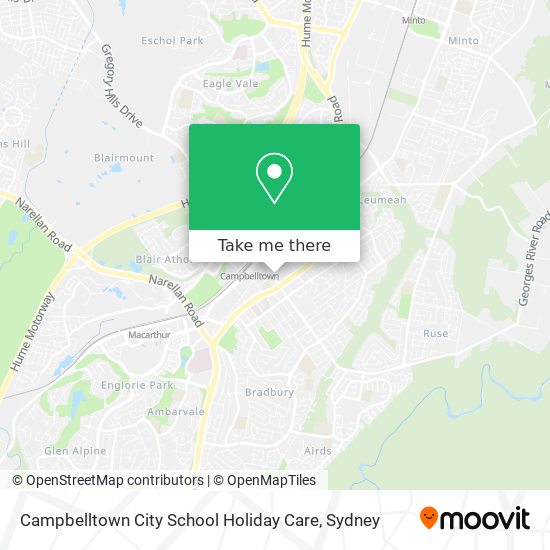 Mapa Campbelltown City School Holiday Care