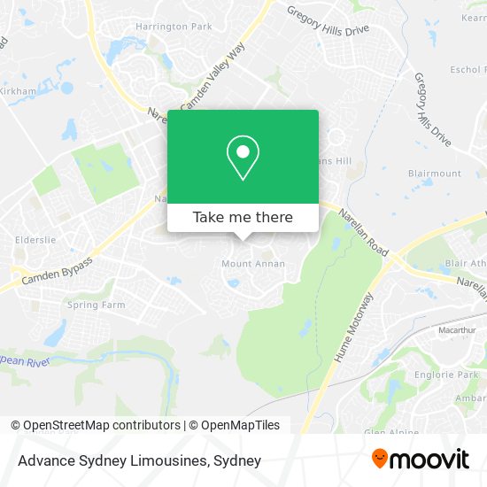 Mapa Advance Sydney Limousines