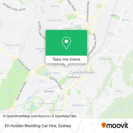 Eh Holden Wedding Car Hire map