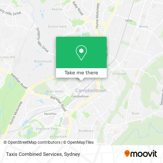 Taxis Combined Services map