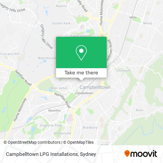 Campbelltown LPG Installations map