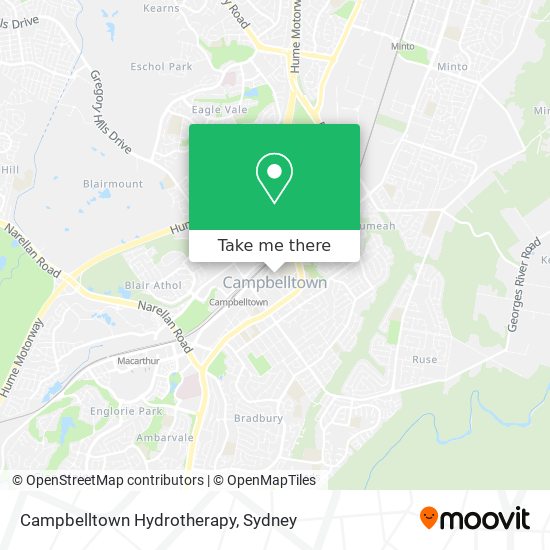Campbelltown Hydrotherapy map