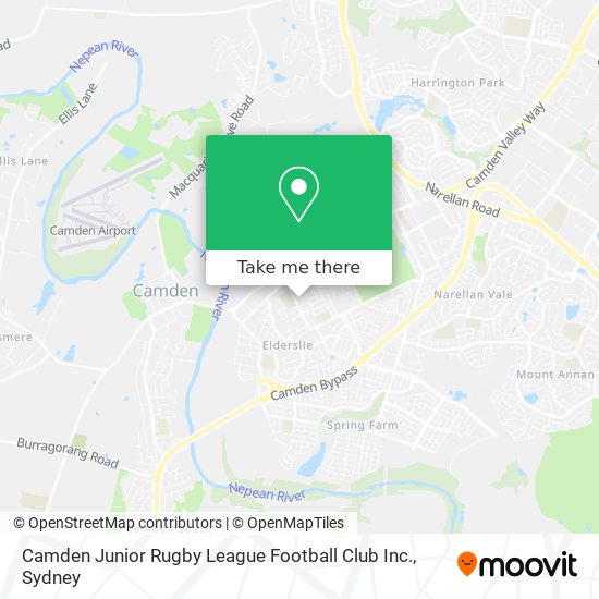 Camden Junior Rugby League Football Club Inc. map