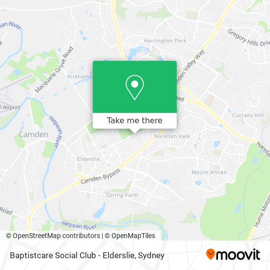 Mapa Baptistcare Social Club - Elderslie