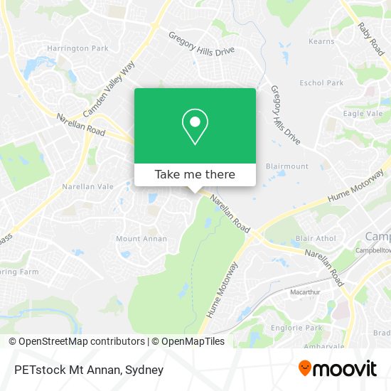 PETstock Mt Annan map