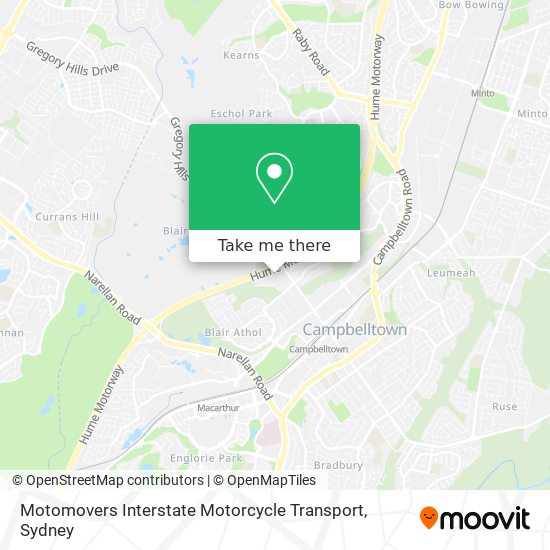 Mapa Motomovers Interstate Motorcycle Transport