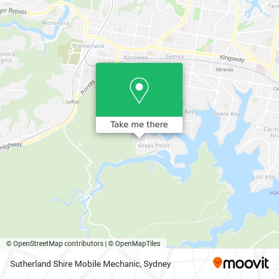 Mapa Sutherland Shire Mobile Mechanic