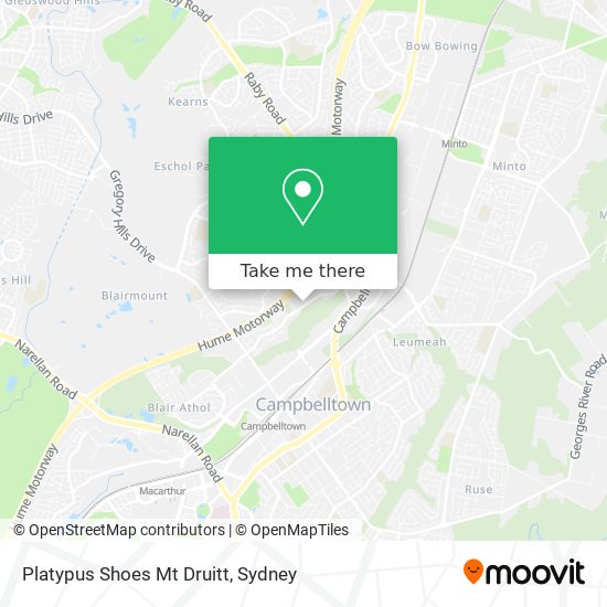 Platypus Shoes Mt Druitt map