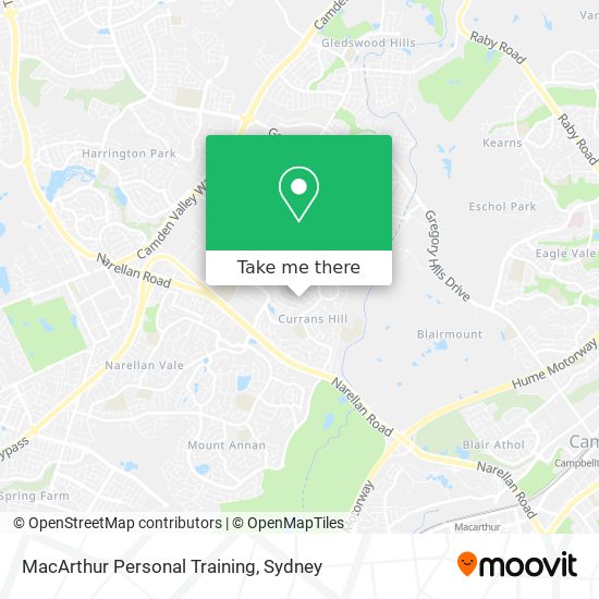 MacArthur Personal Training map