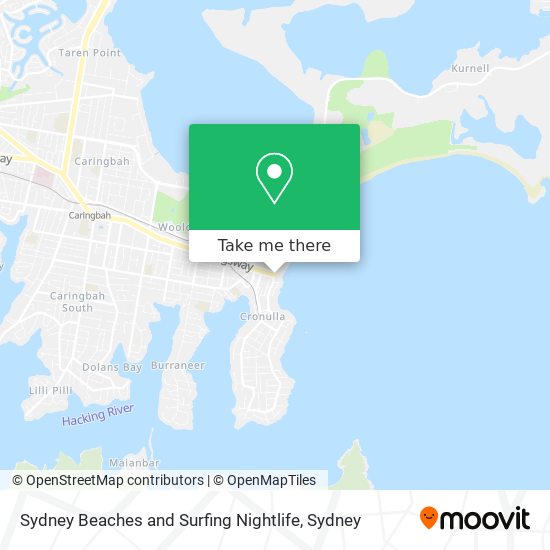 Mapa Sydney Beaches and Surfing Nightlife