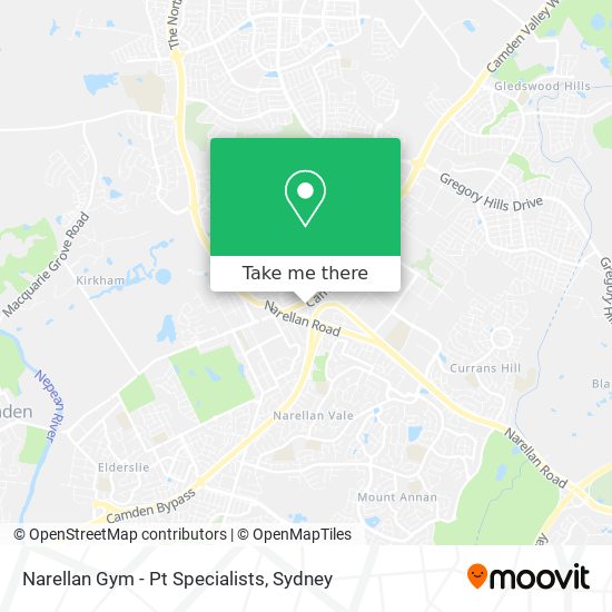 Narellan Gym - Pt Specialists map