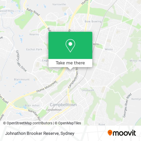 Johnathon Brooker Reserve map