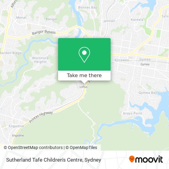 Mapa Sutherland Tafe Children's Centre