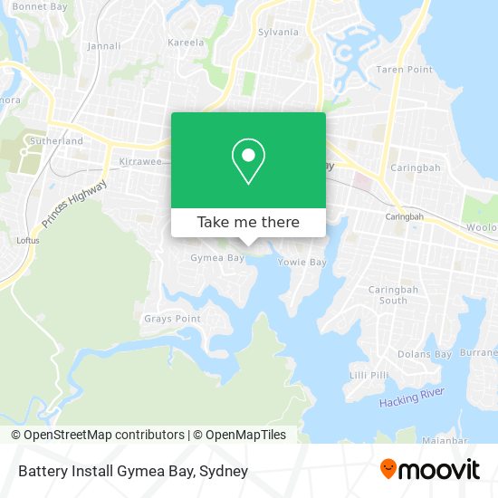 Battery Install Gymea Bay map