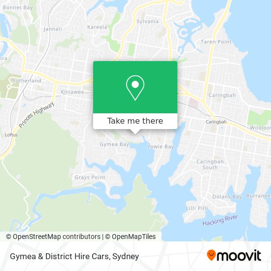 Gymea & District Hire Cars map