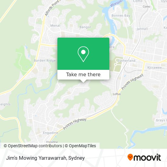 Jim's Mowing Yarrawarrah map