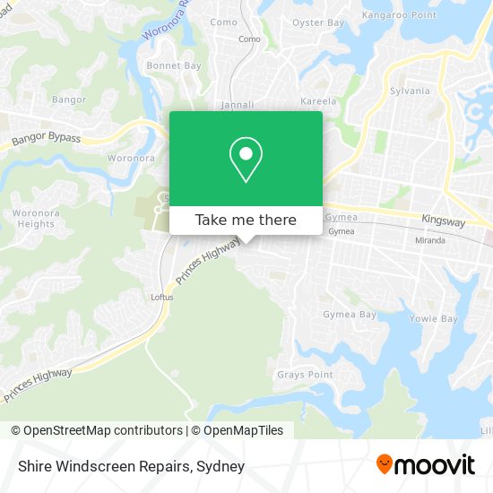 Shire Windscreen Repairs map