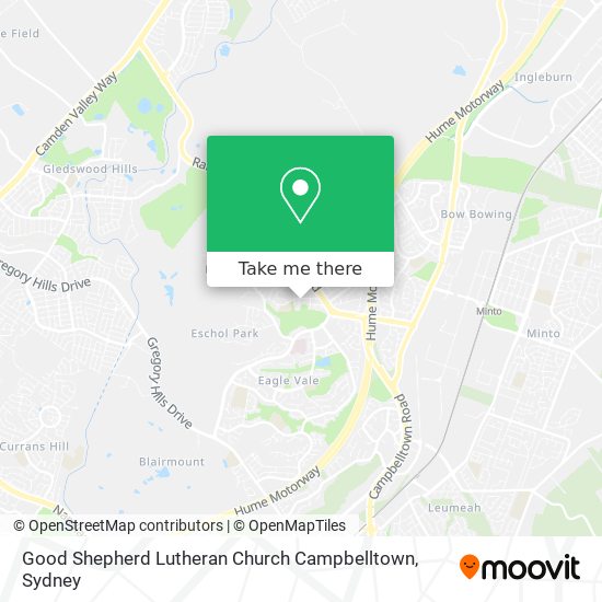 Mapa Good Shepherd Lutheran Church Campbelltown