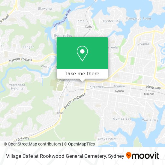 Mapa Village Cafe at Rookwood General Cemetery