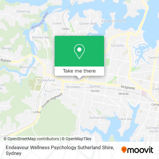 Mapa Endeavour Wellness Psychology Sutherland Shire