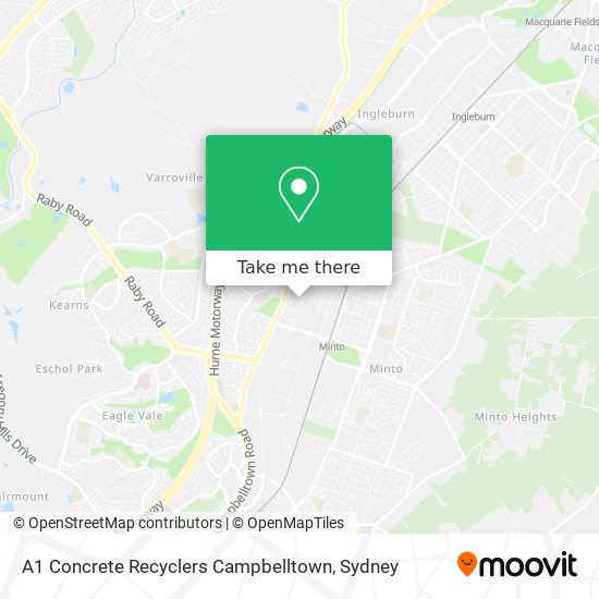 Mapa A1 Concrete Recyclers Campbelltown