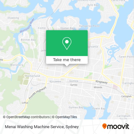 Menai Washing Machine Service map