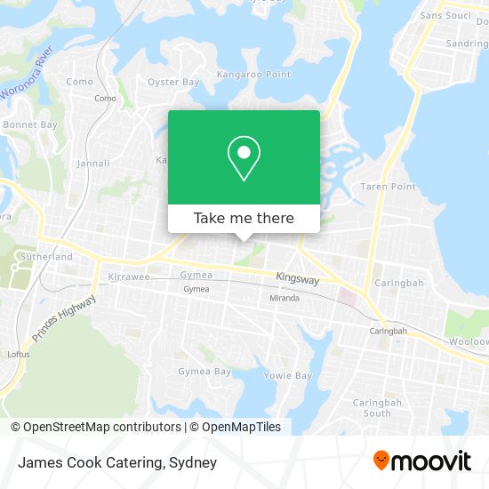 James Cook Catering map